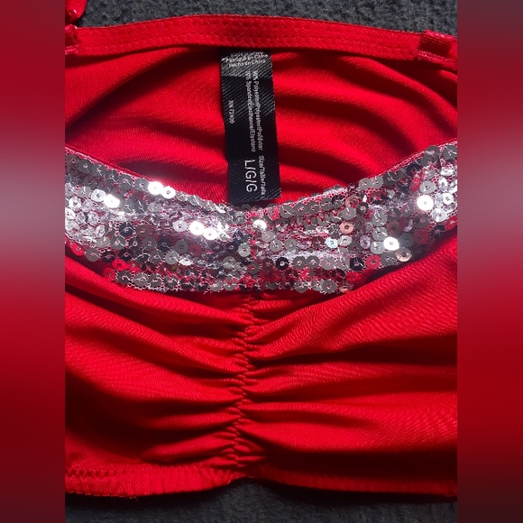 Sparkly red bralette, sz S, stretchy - Picture 4 of 9
